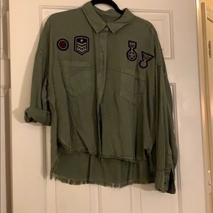 Vintage Havana Army Decal Boxy Blouse